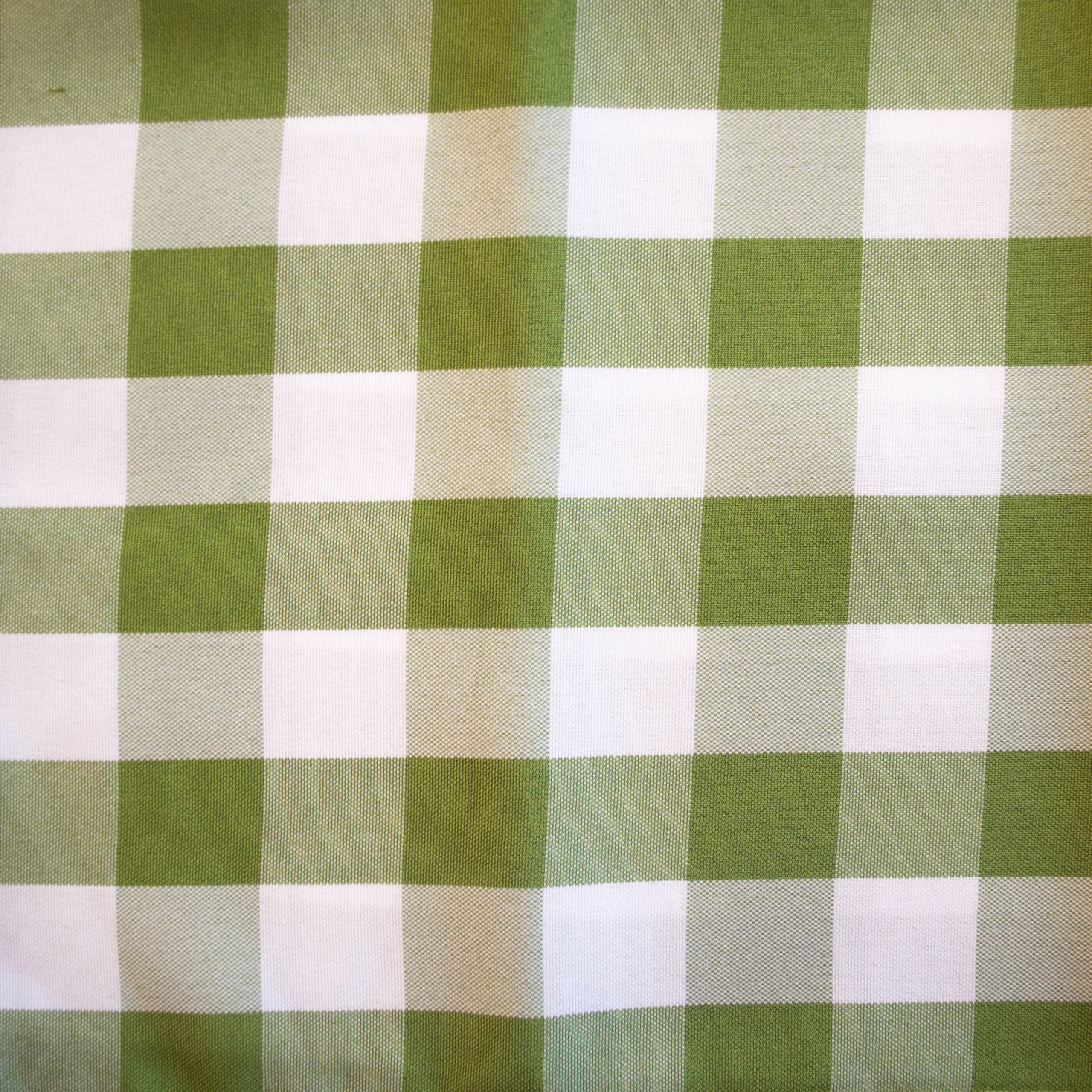 green and white check