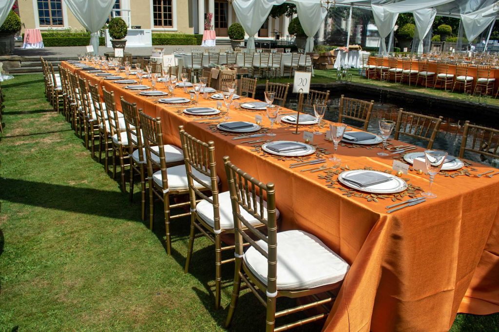 Orange and Grey Table Linens